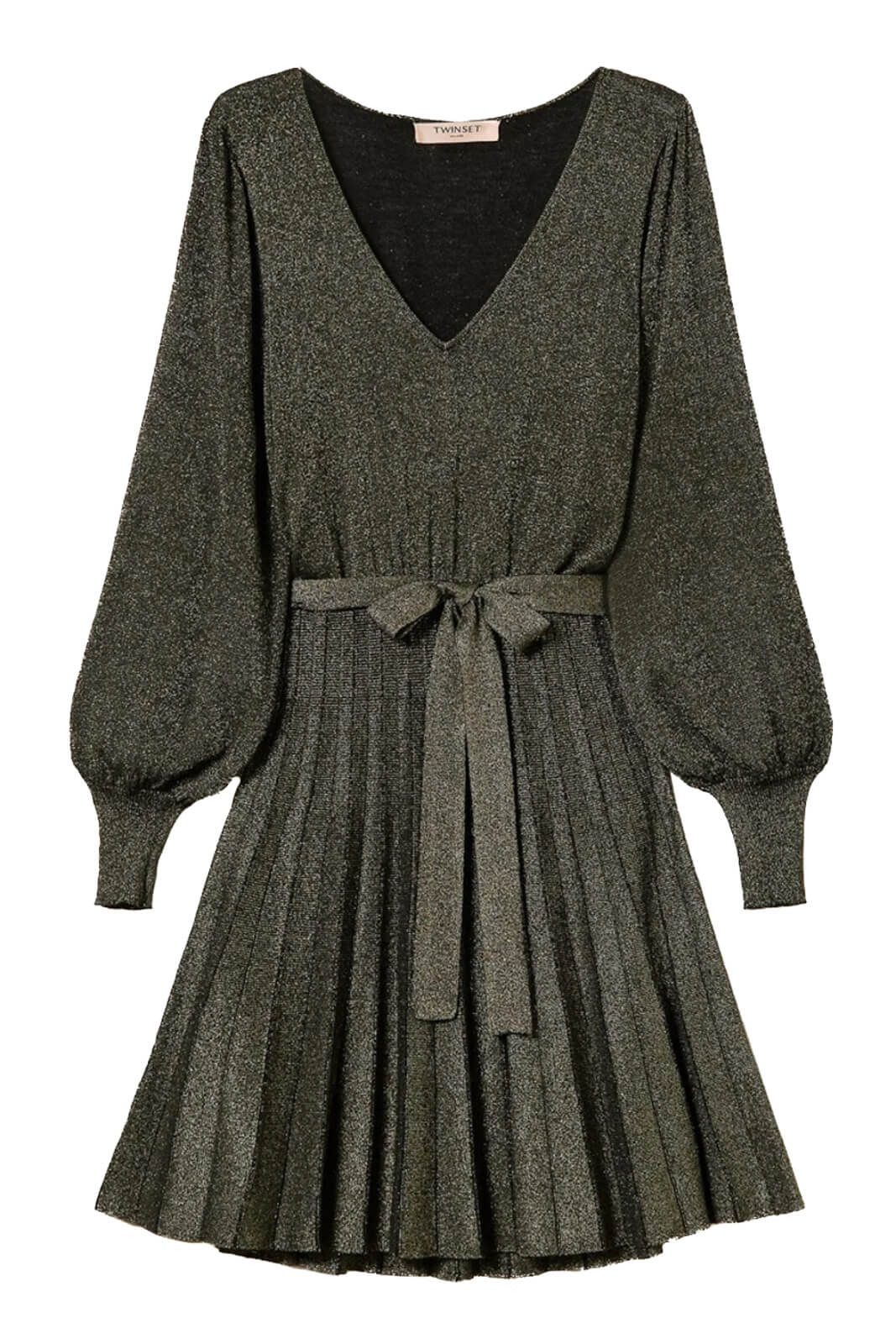 Abito da donna corto Twinset con plissè e lurex