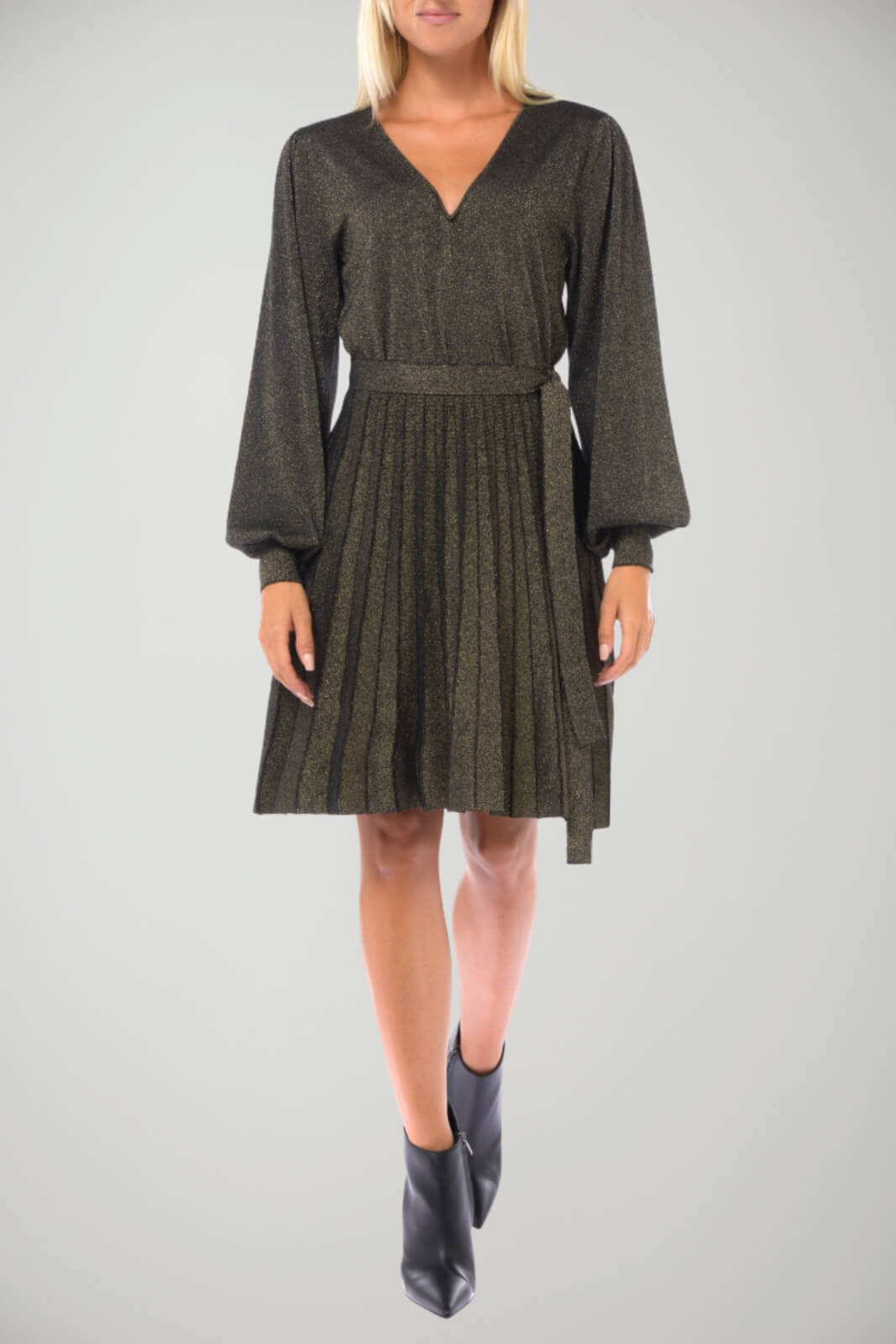 Abito da donna corto Twinset con plissè e lurex