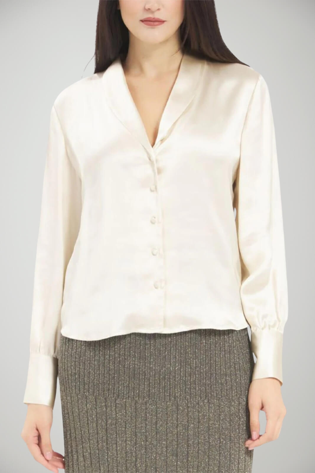 Camicia donna Twinset in raso sciallata fronte 1