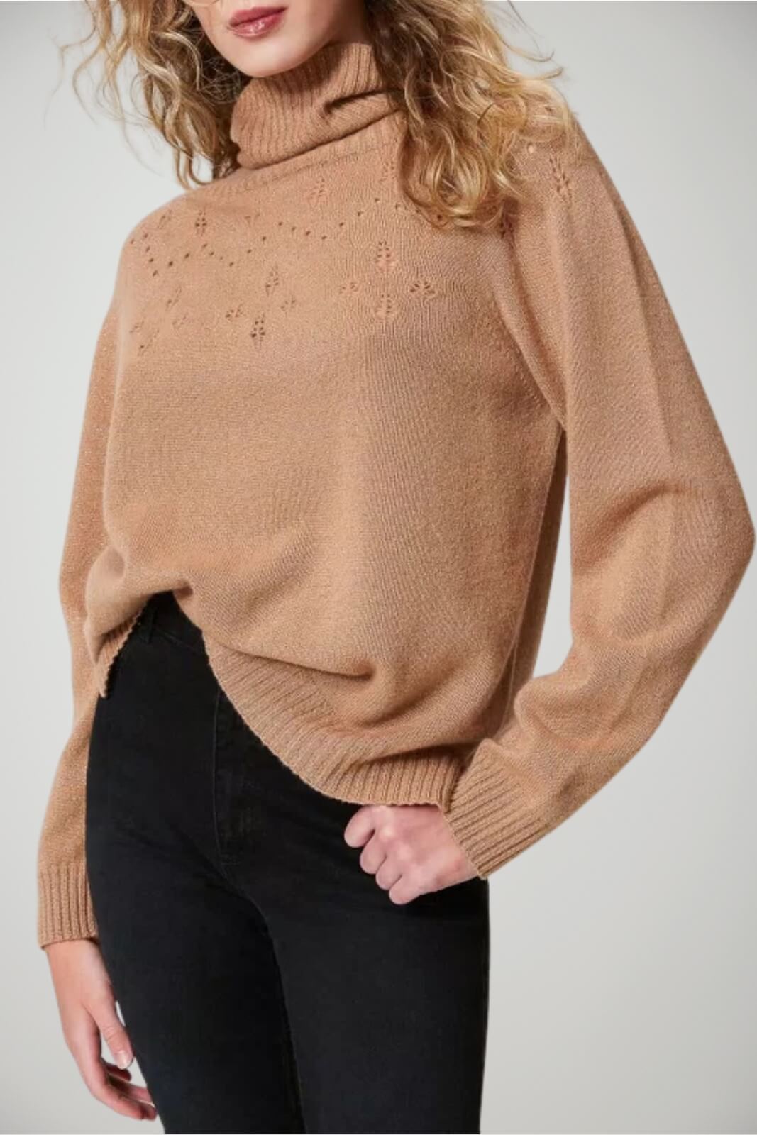 Dolcevita da donna Twinset traforato con lurex