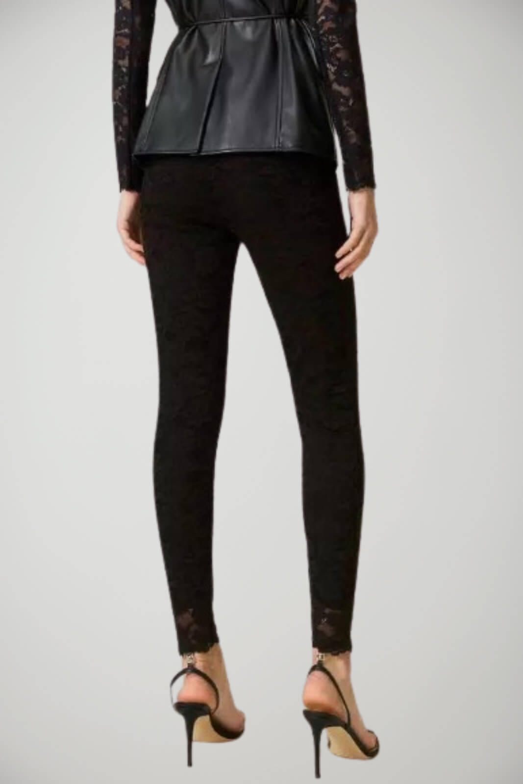 Twinset legging donna pizzo macramè retro