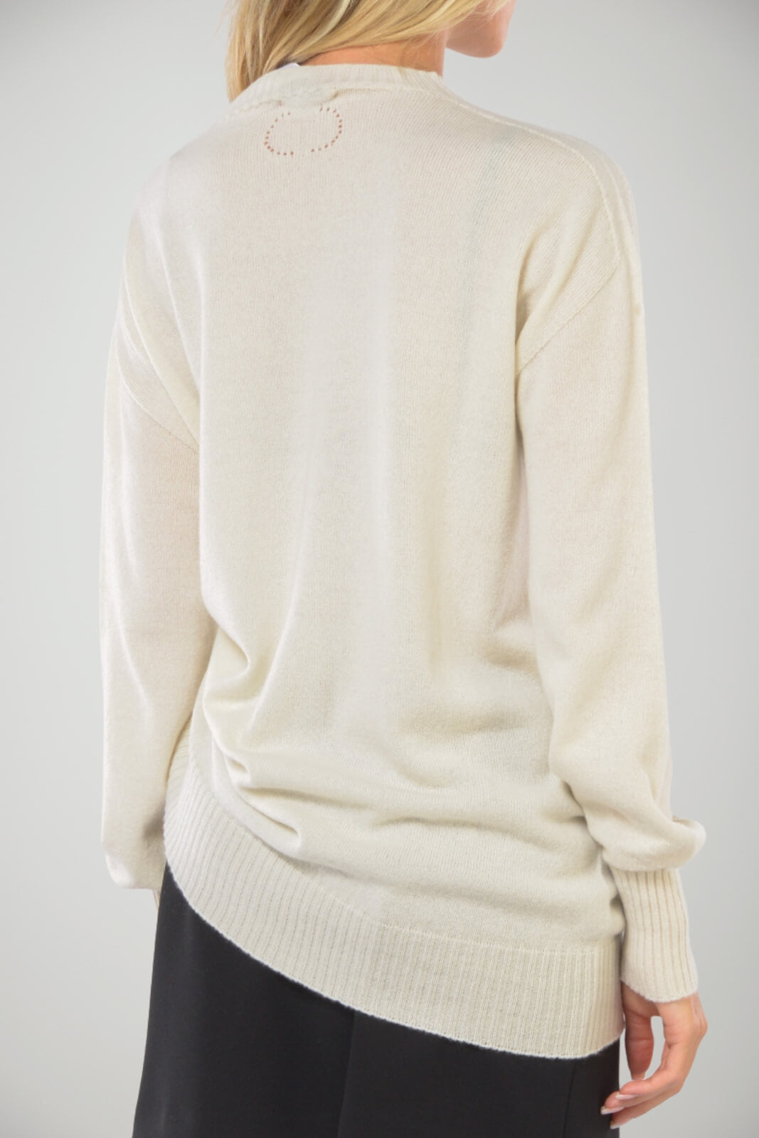 Maglia donna Twinset in cashmere con laccetti sul fianco