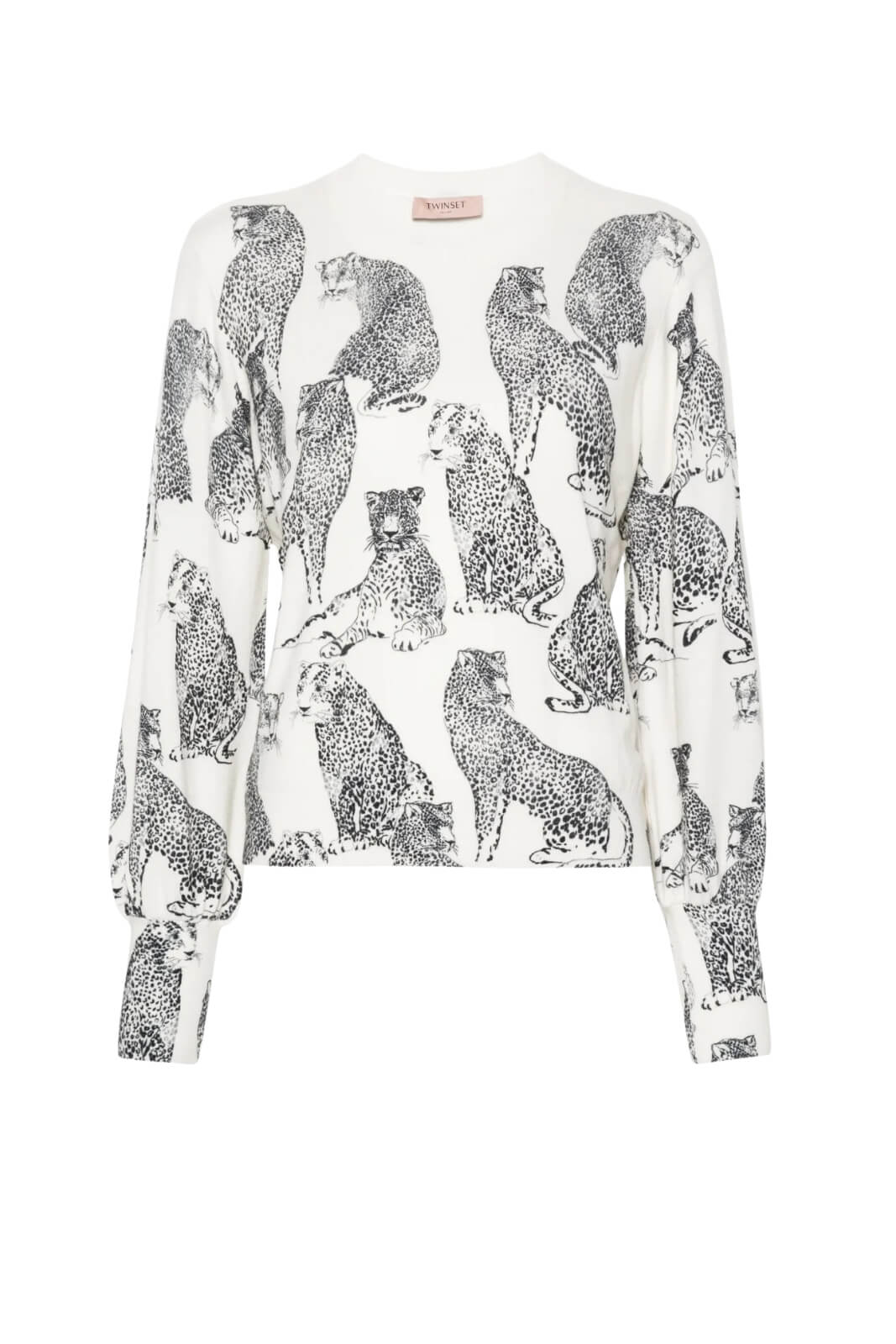 Maglia da donna Twinset con stampa giaguari all over