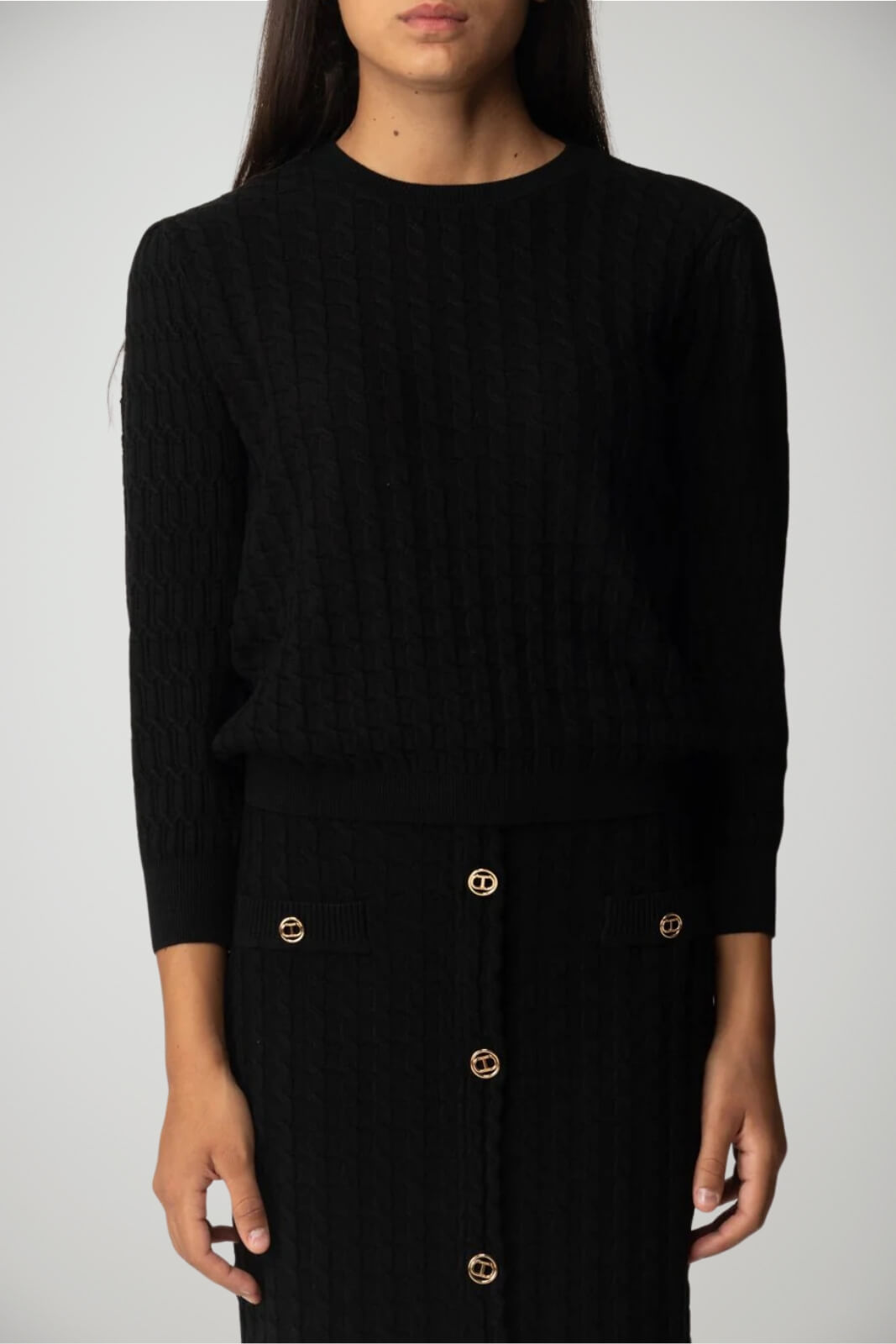 Maglione da donna Twinset a trecce in viscosa