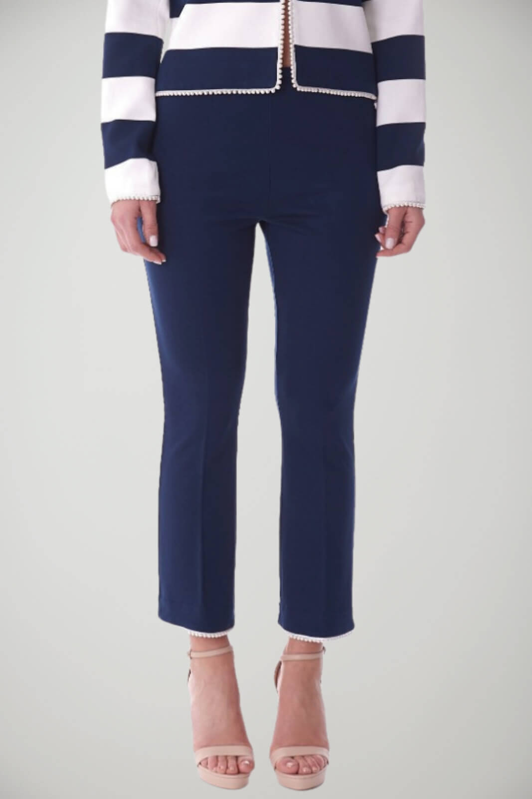 Twinset pantalone cropped perline fronte 1