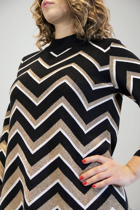Twinset Milano Abito Donna con Inserti Fantasia in Lurex
