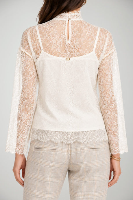 Twinset Milano Blusa Donna in Pizzo