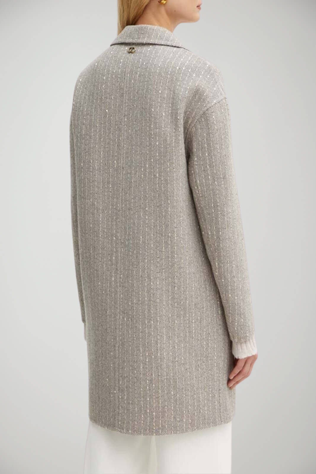 Cappotto Twinset lungo da donna monopetto in lana retro