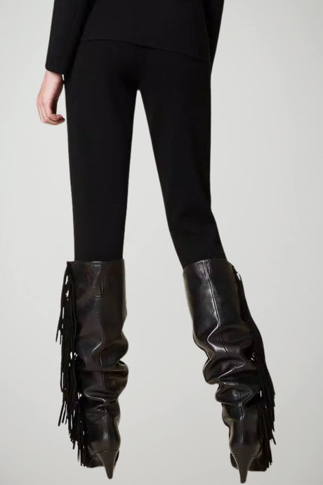 Twinset Milano Pantaloni Donna Vita Alta Slip On con Pinces