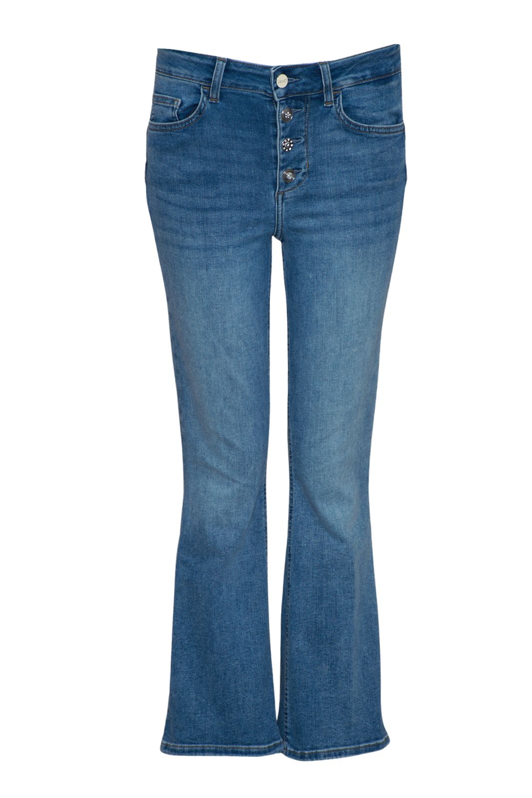 Liu Jo women's flared jeans with jewel buttons