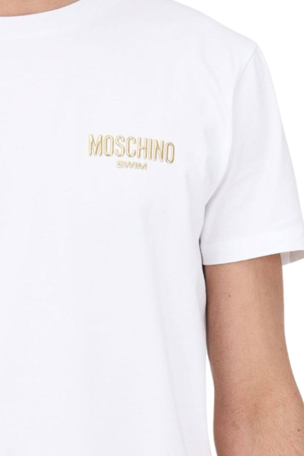Moschino Swim T-shirt Uomo logo gommato in rilievo