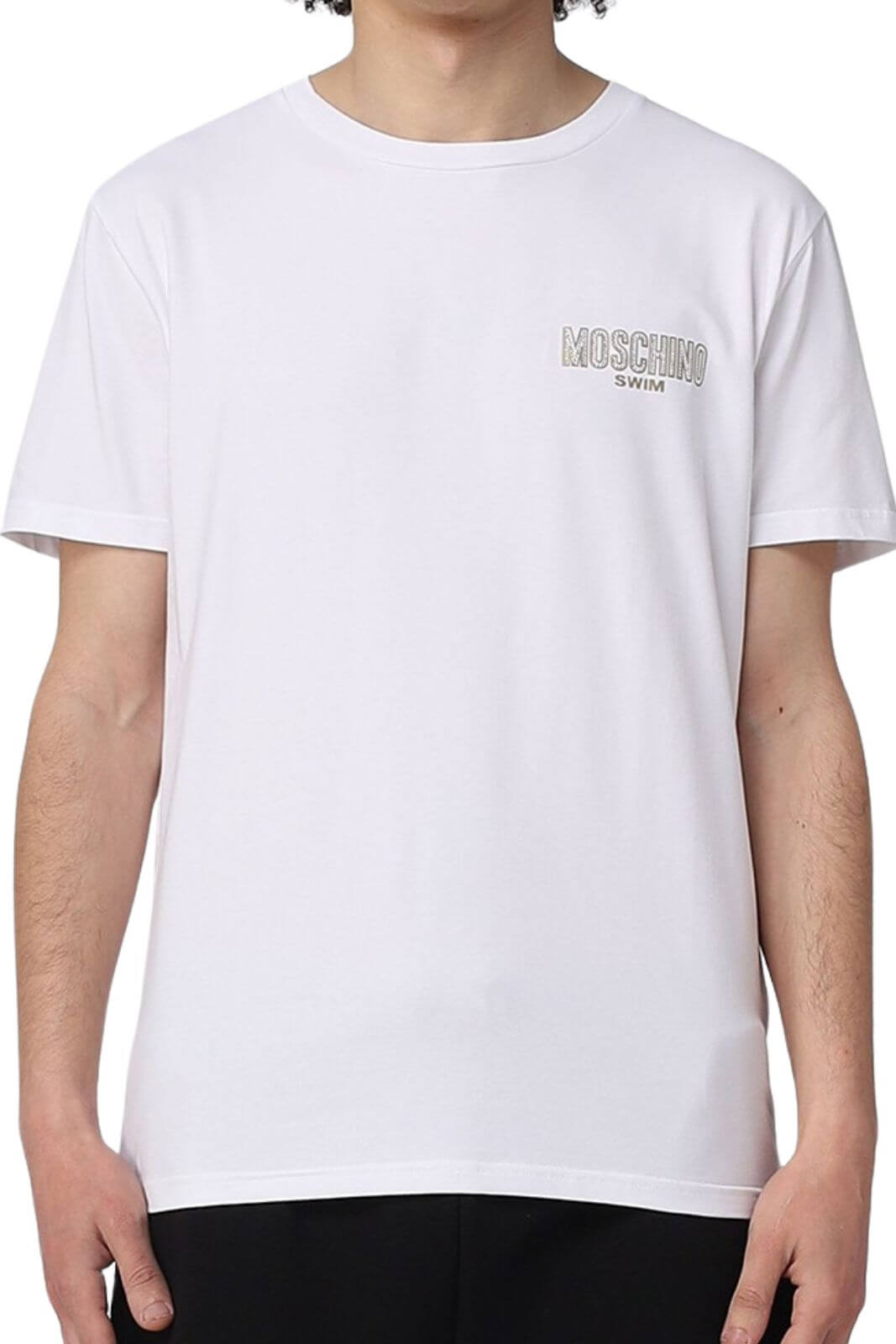 Moschino Swim T-shirt Uomo con logo in strass