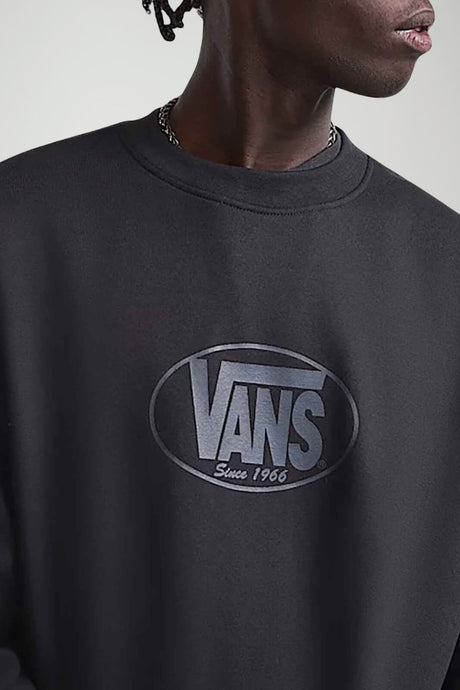 Vans Felpa Uomo Stampa Logo Centrale in Misto Cotone