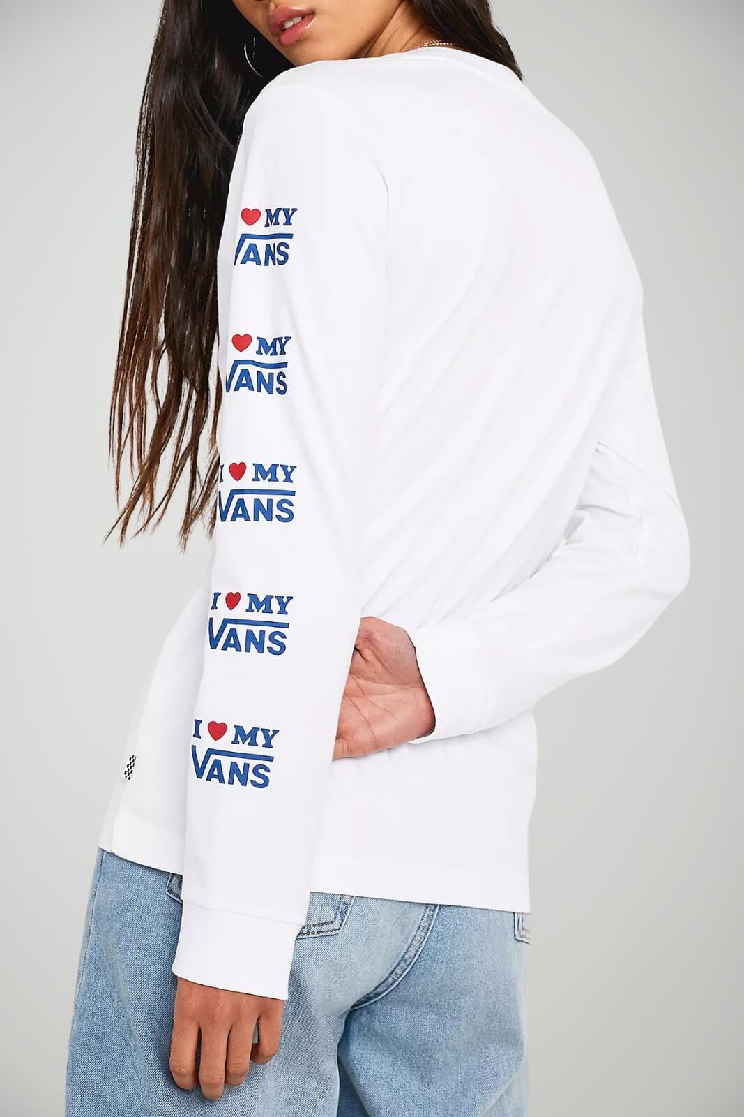 T-shirt da donna Vans a maniche lunghe con stampe retro