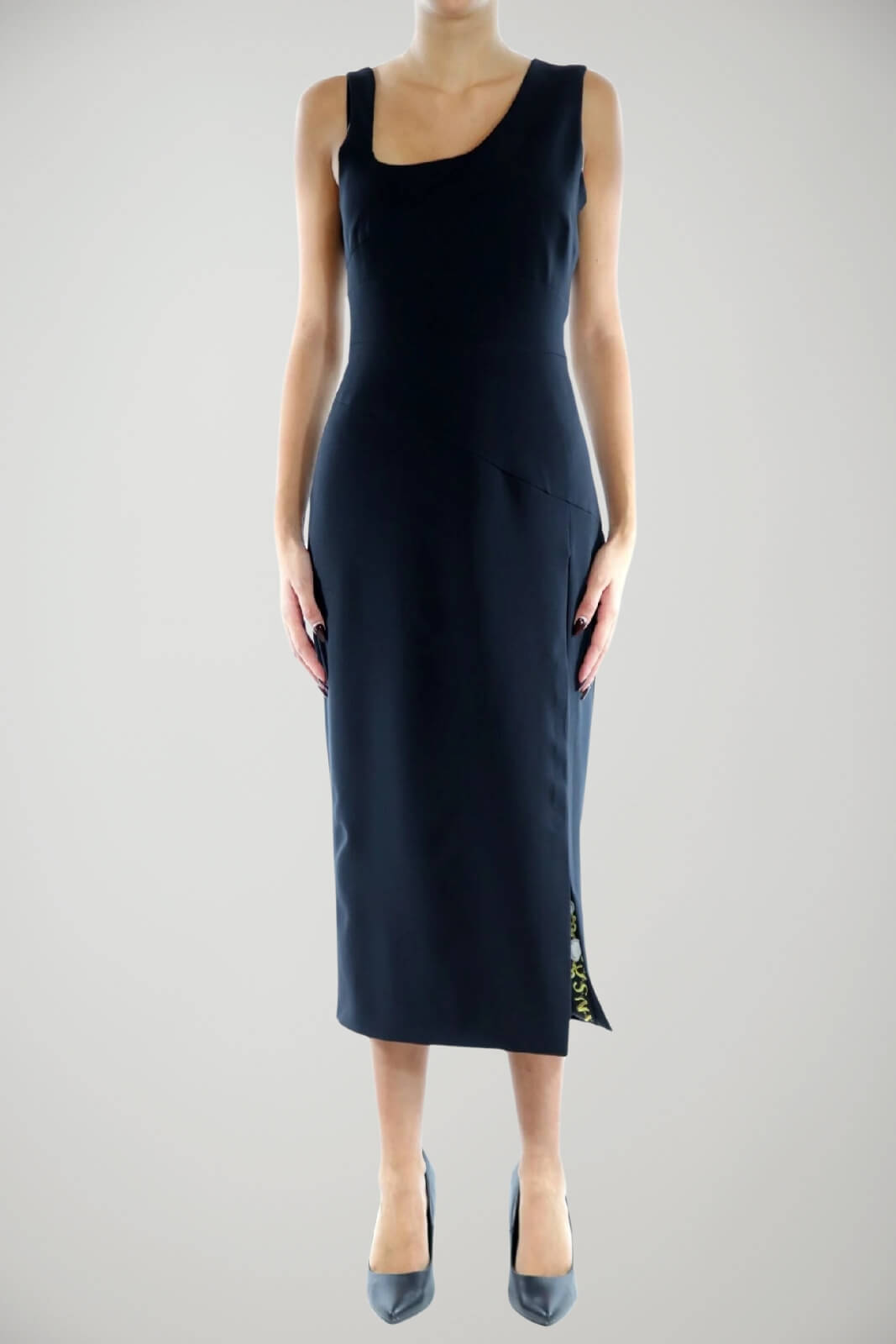 Abito midi smanicato da donna Versace Jeans Couture fronte 1