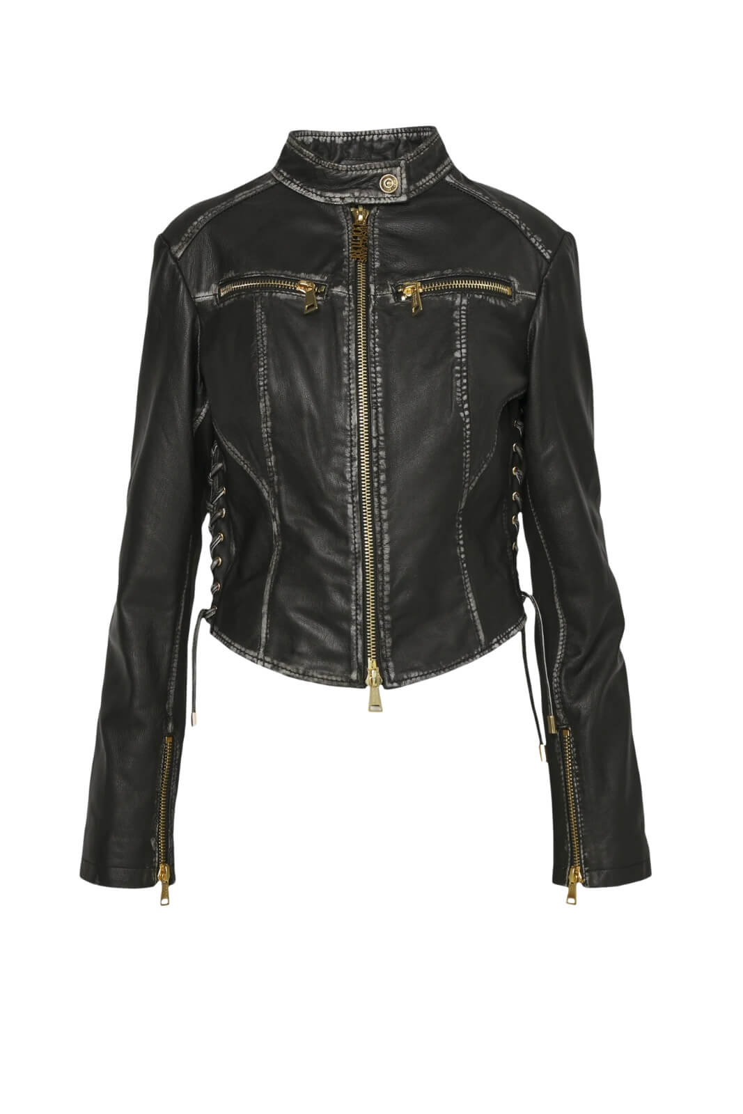 Biker donna in pelle Versace Jeans Couture fronte