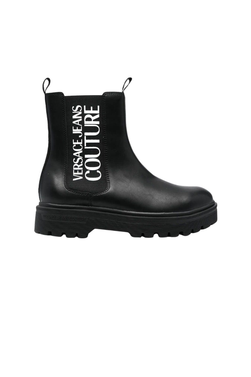 Chelsea da uomo Versace Jeans Couture in pelle e stampa logo laterale