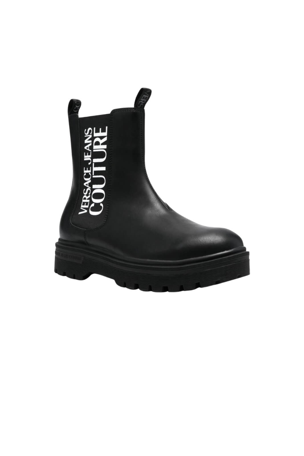 Chelsea da uomo Versace Jeans Couture in pelle e stampa logo laterale 1