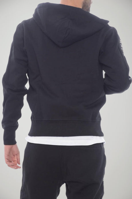 Felpa da uomo Versace Jeans Couture full zip con cappuccio e bande laterali logate retro