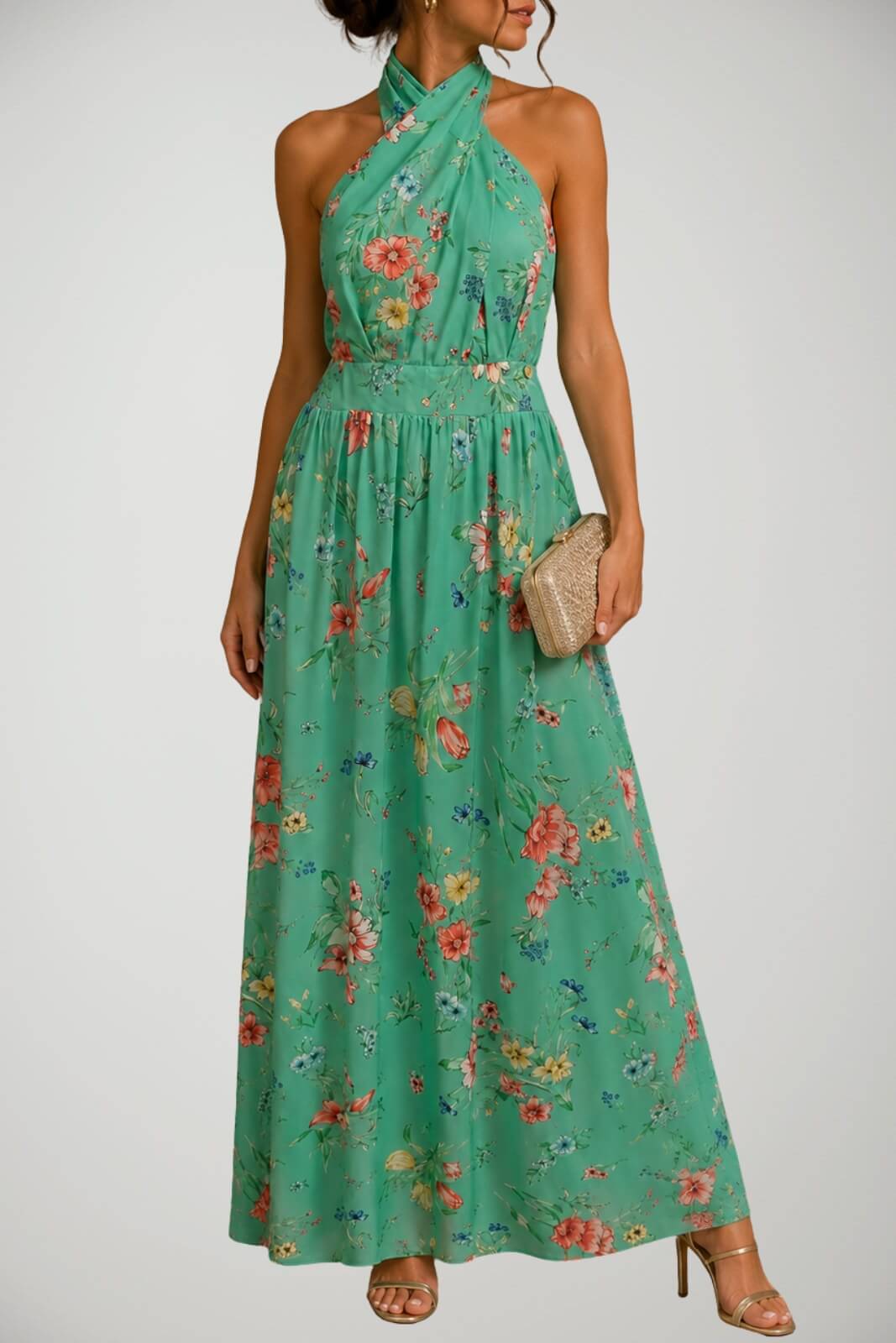 Abito da donna Very Simple lungo con stampa floreale