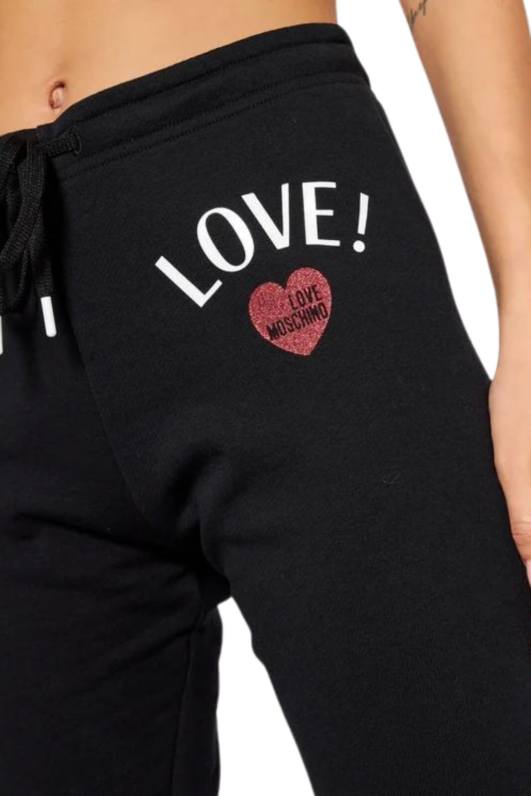 Love Moschino Women's Trousers with Glitter Heart Print
