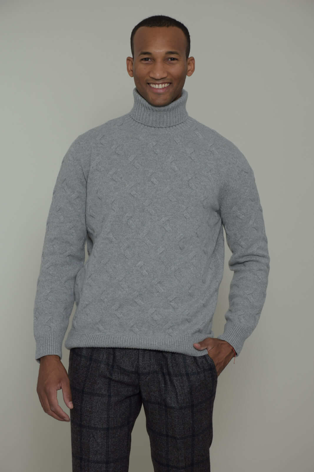 Kangra dolcevita uomo con lavorazione intrecciata