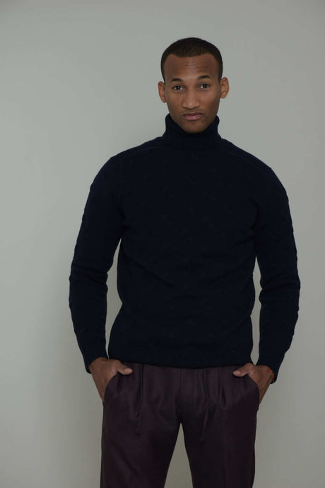 Kangra men's turtleneck with woven workmanship