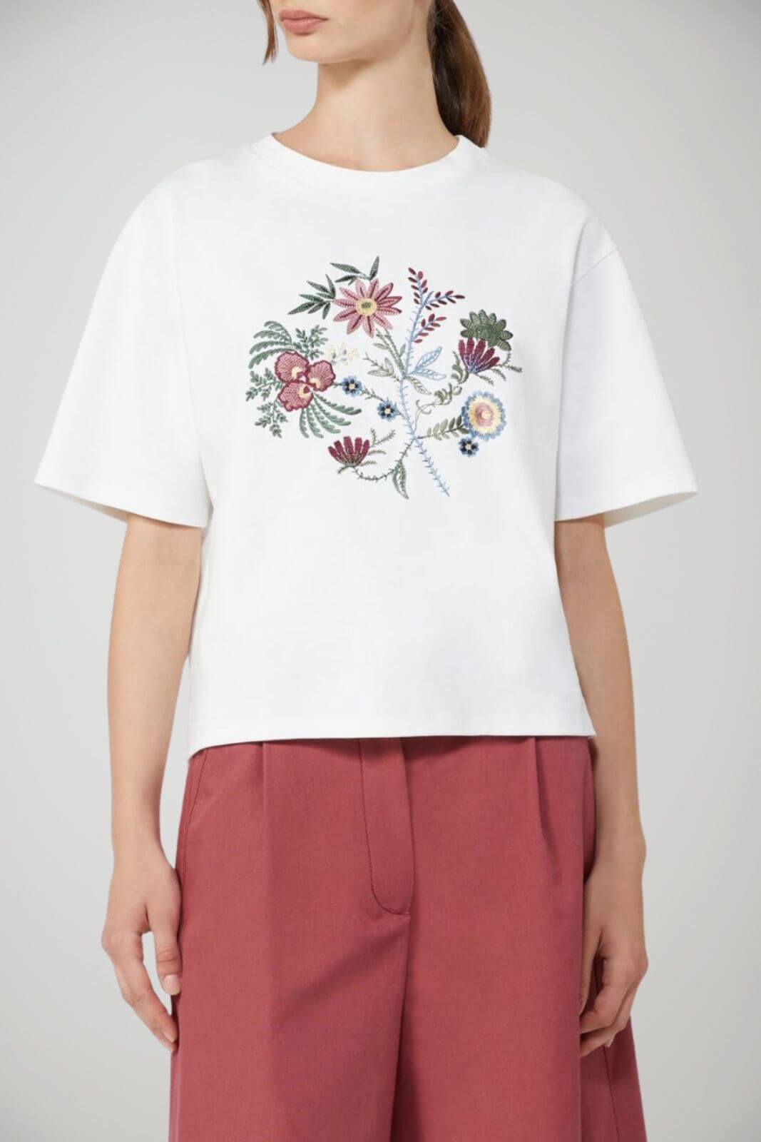 Weekend MaxMara T-shirt Donna con ricamo floreale