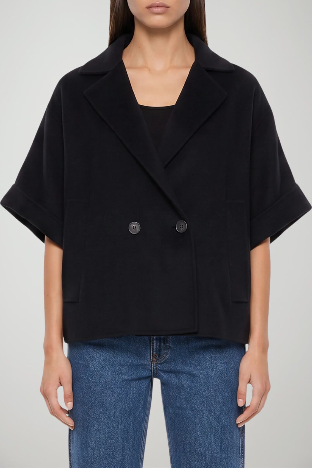 Weekend MaxMara Cappotto Donna corto in lana / Nero