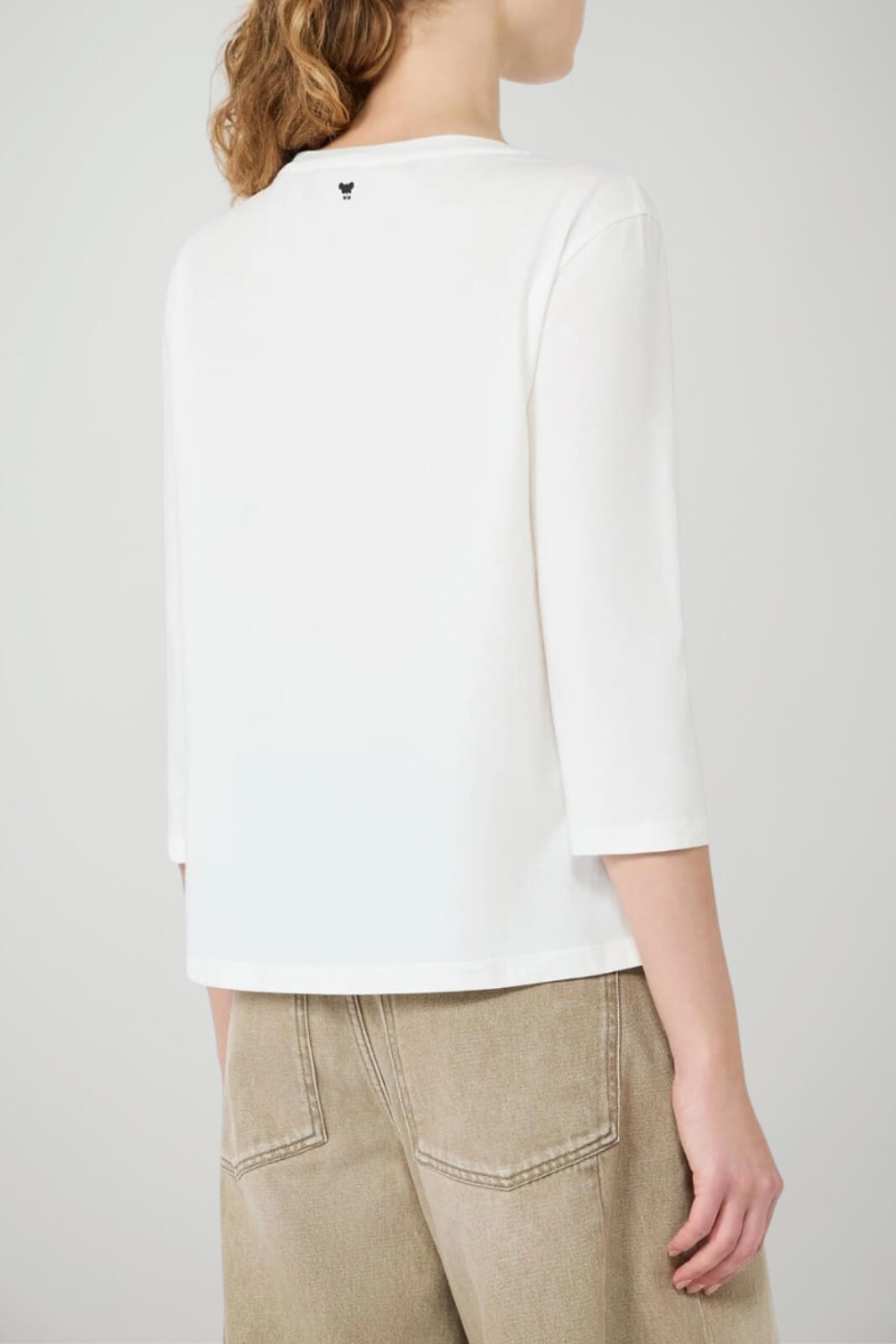 Weekend MaxMara T-shirt Donna scollo a barca / Bianco