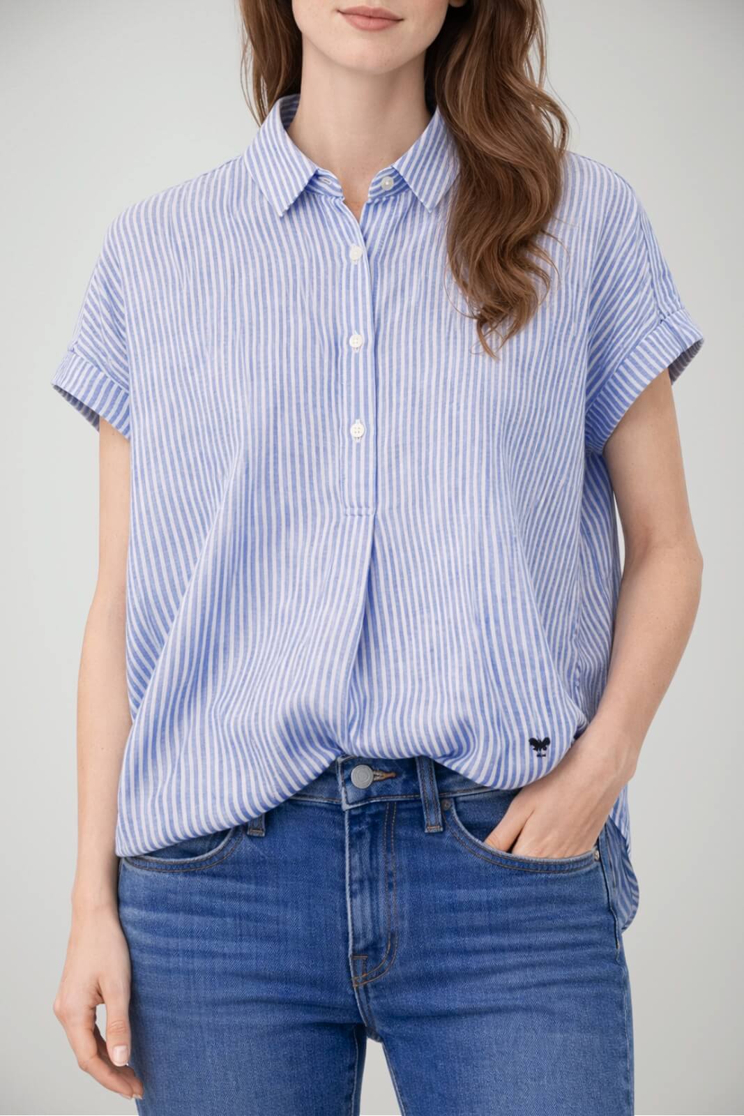 Camicia da donna Weekend Max Mara rigata in lino