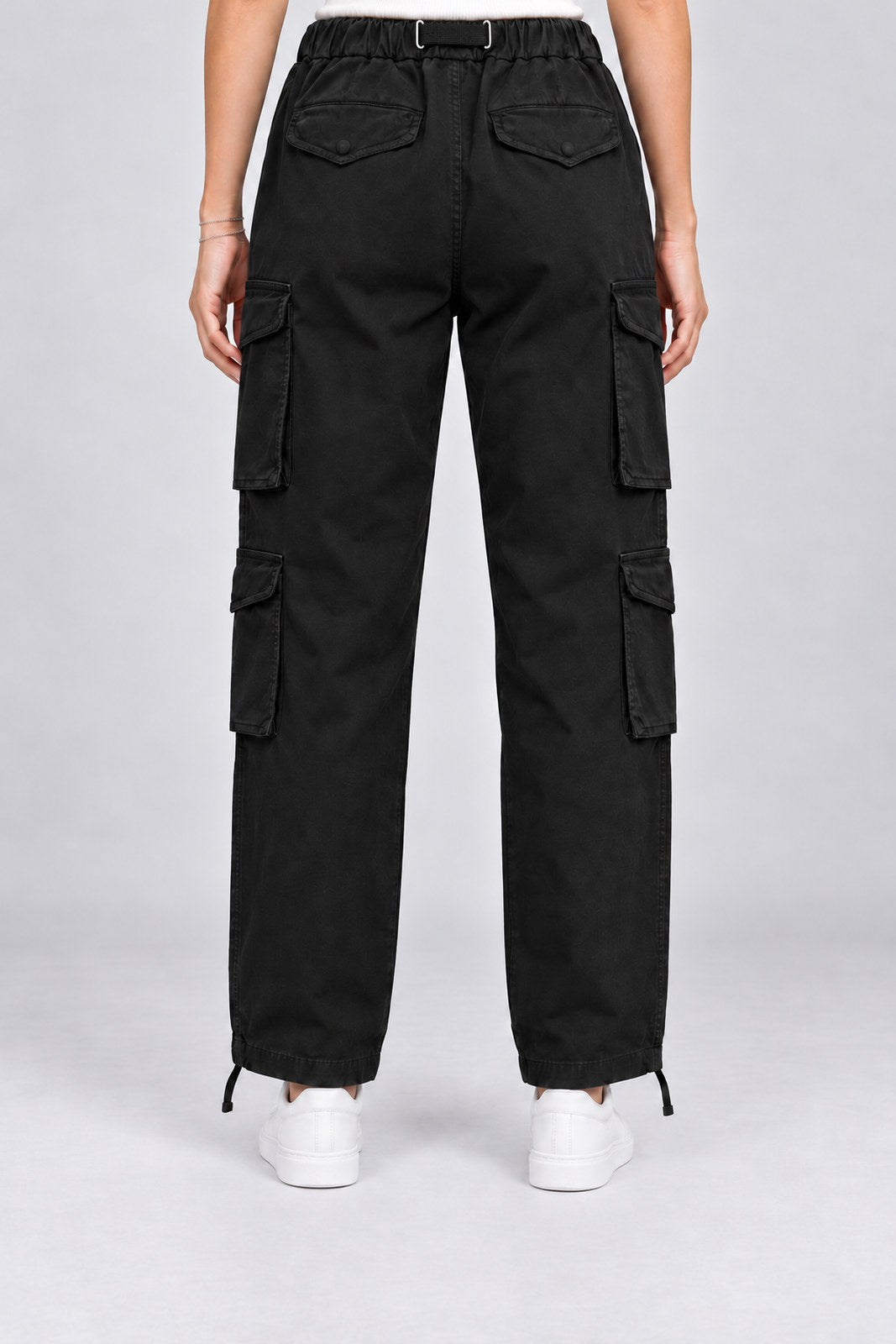 White Sand Pantaloni Donna Cargo Tinta Unita