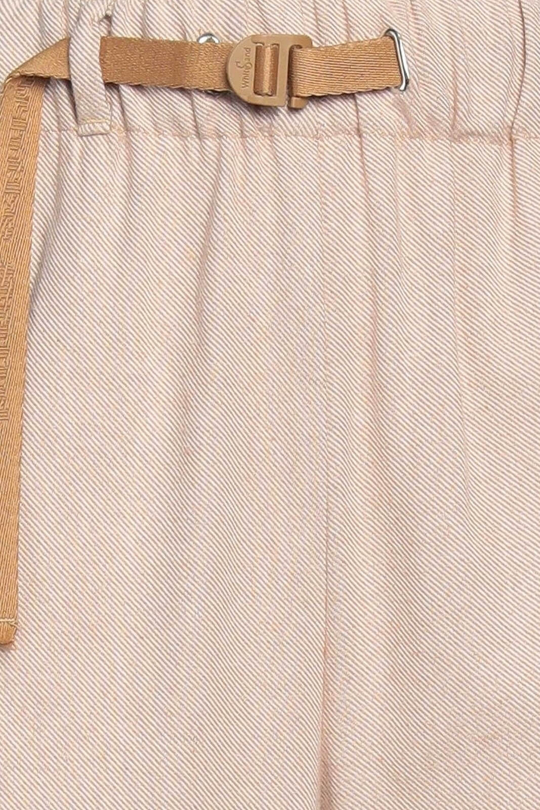 White Sand Pantaloni Donna con Frange Laterali Wide Leg