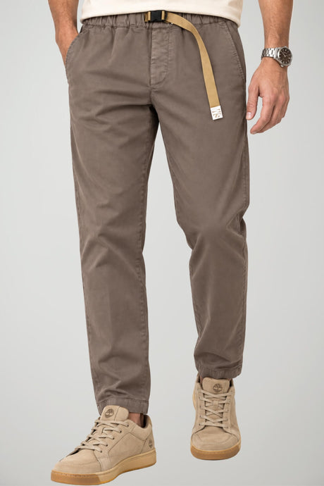 White Sand Pantaloni Uomo in cotone stretch / Tortora