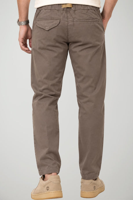White Sand Pantaloni Uomo in cotone stretch / Tortora