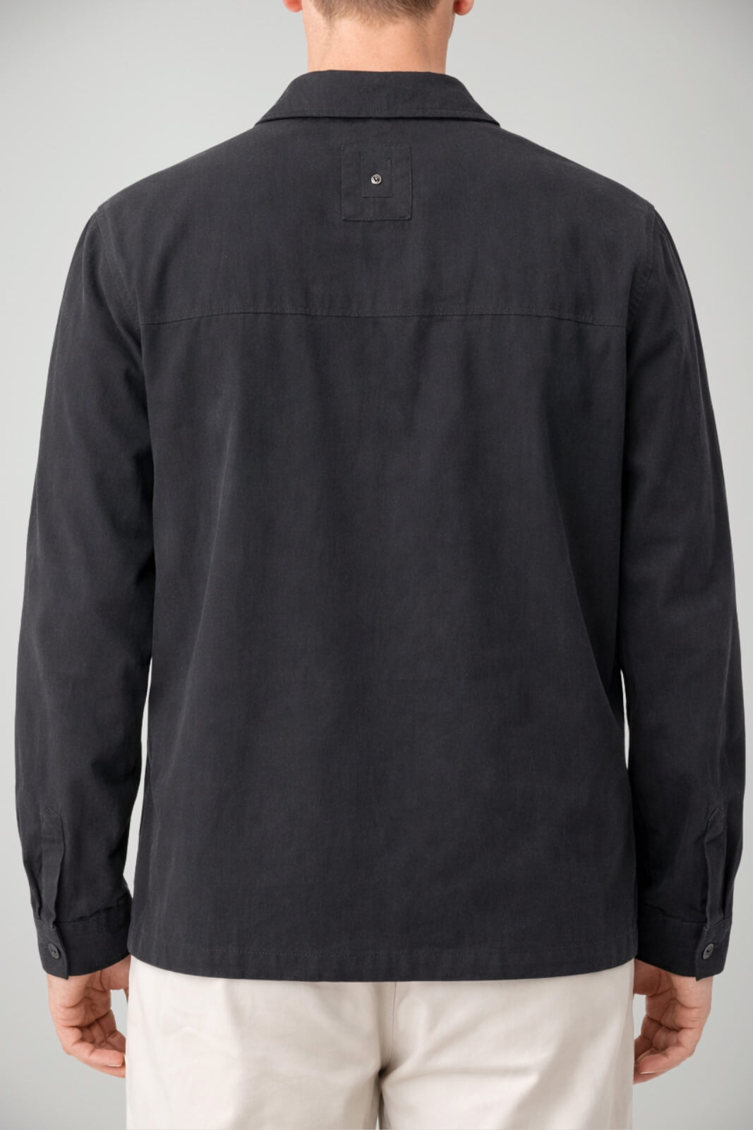 Overshirt da uomo White Sand in viscosa con bottoni
