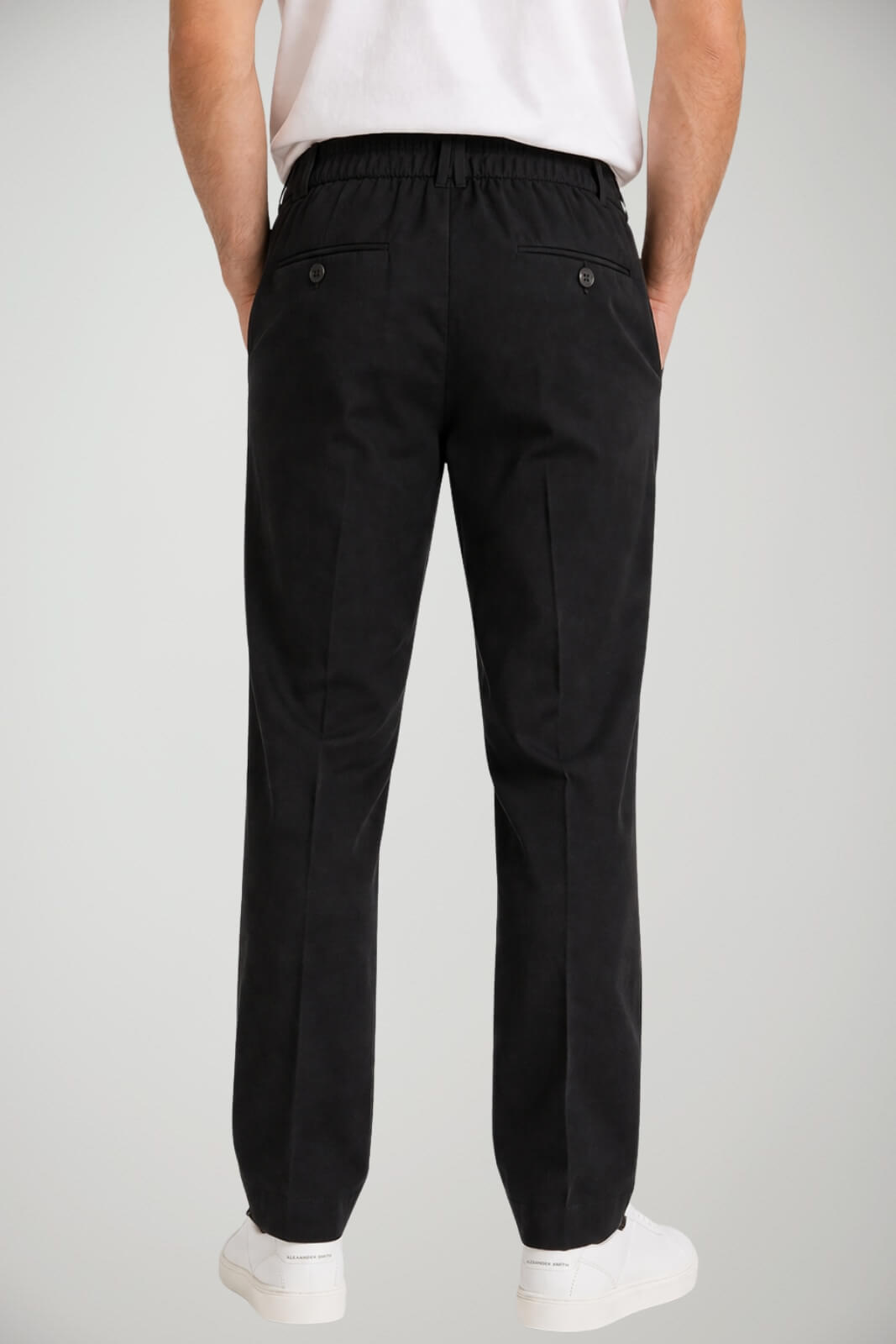 Pantaloni da uomo White Sand increspati con cinturino