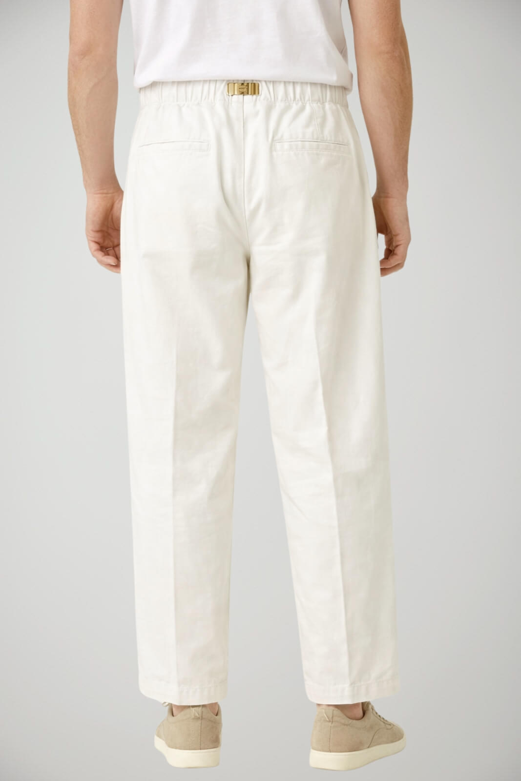 Pantaloni da uomo White Sand con doppia pinces e cinturino