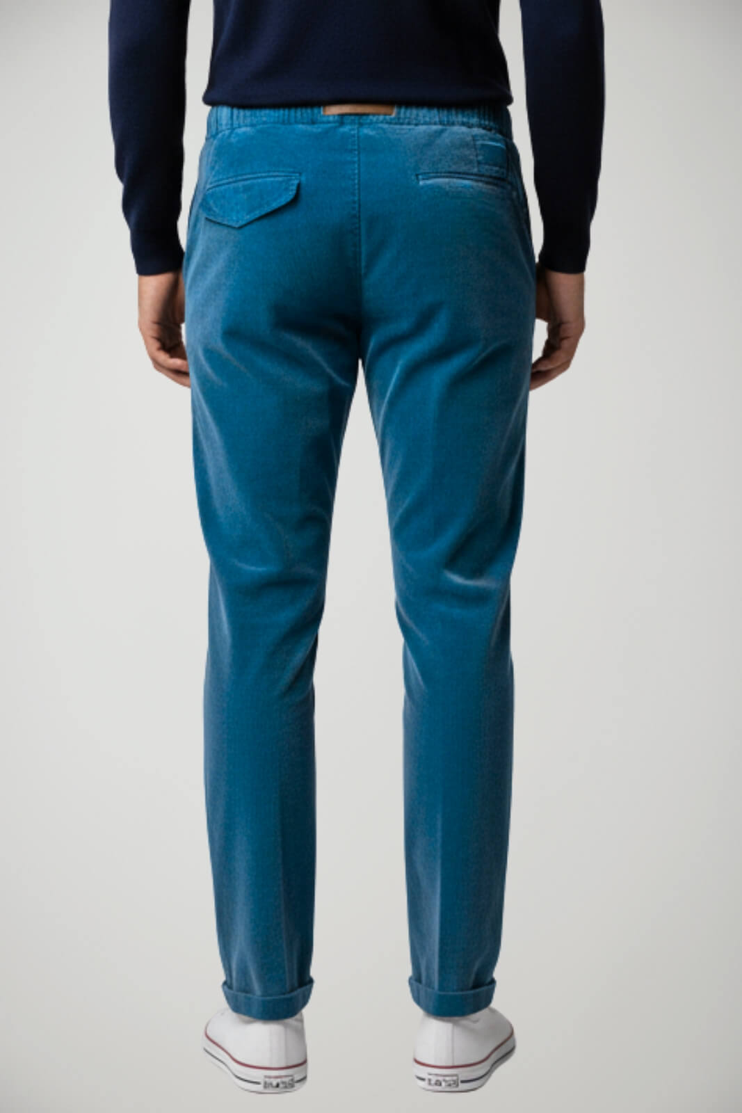 Pantaloni da uomo White Sand in velluto con coulisse