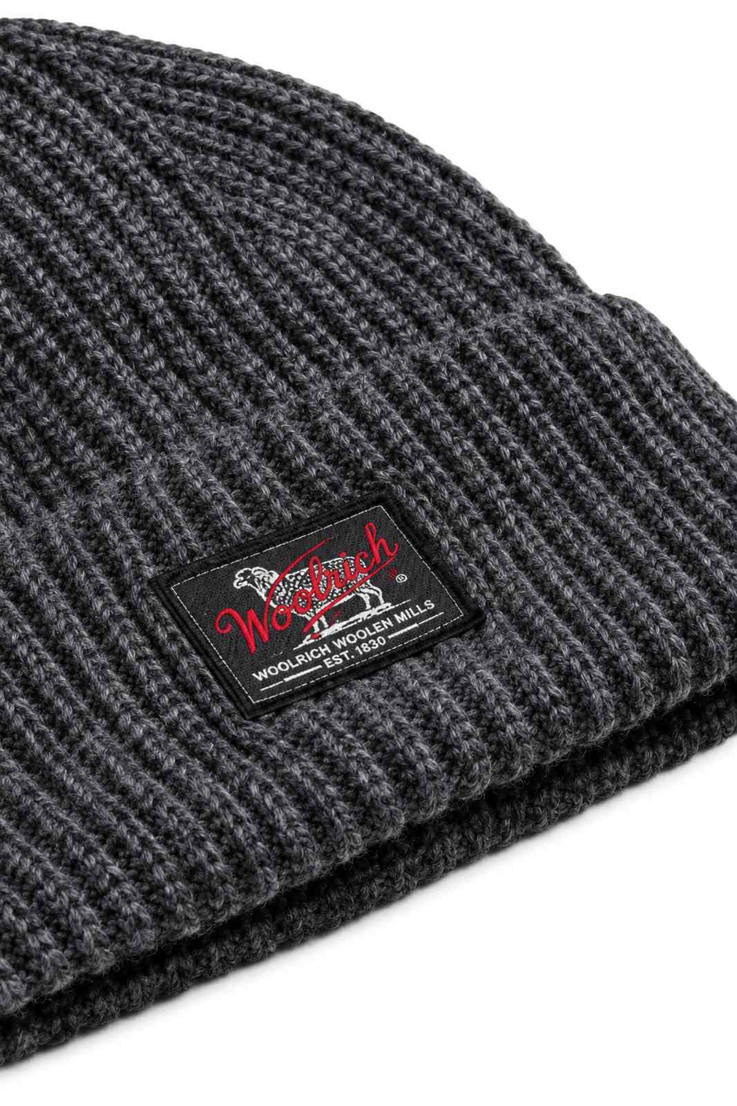 Woolrich Berretto WM Patch Beamie / Grigio Scuro
