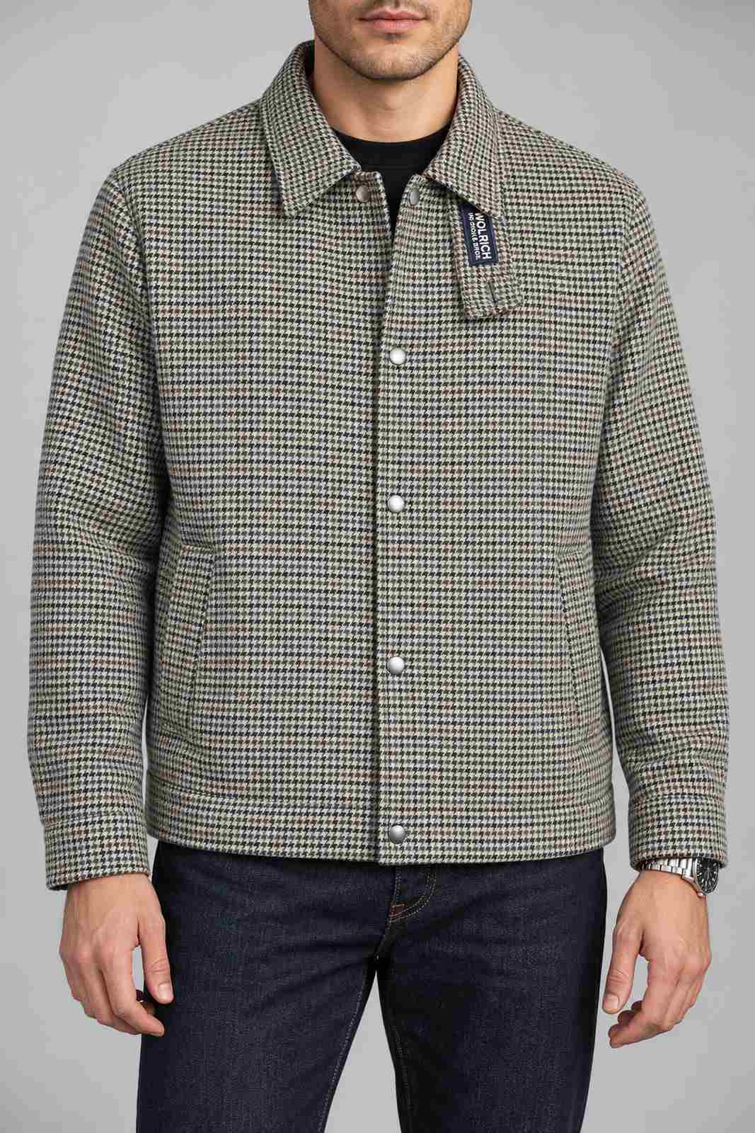 Woolrich Giacca Uomo Wool Check Keating Shirt Jacket