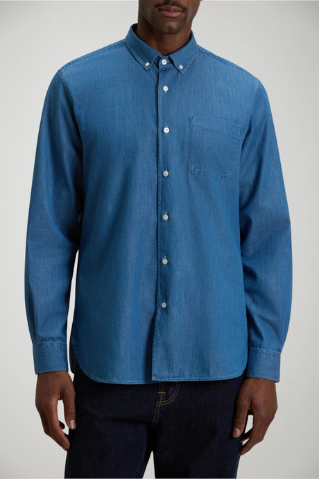 Camicia Woolrich in denim da uomo con bottoni