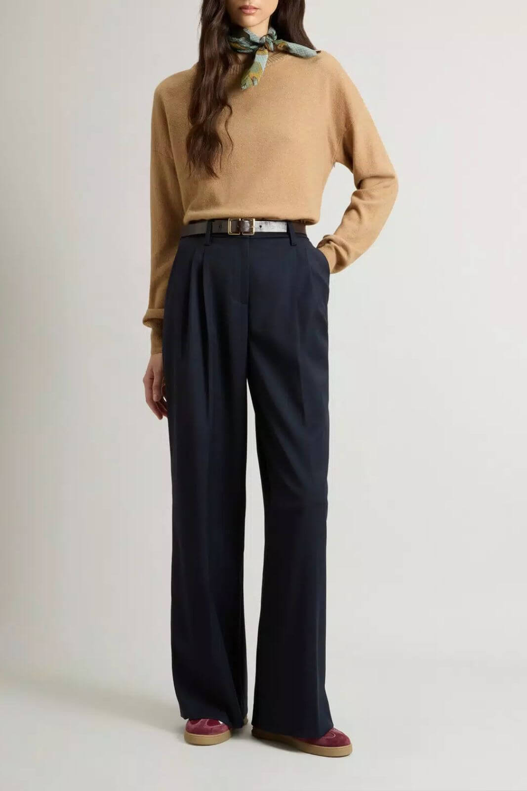 Woolrich Maglia Donna girocollo Beige Outfit