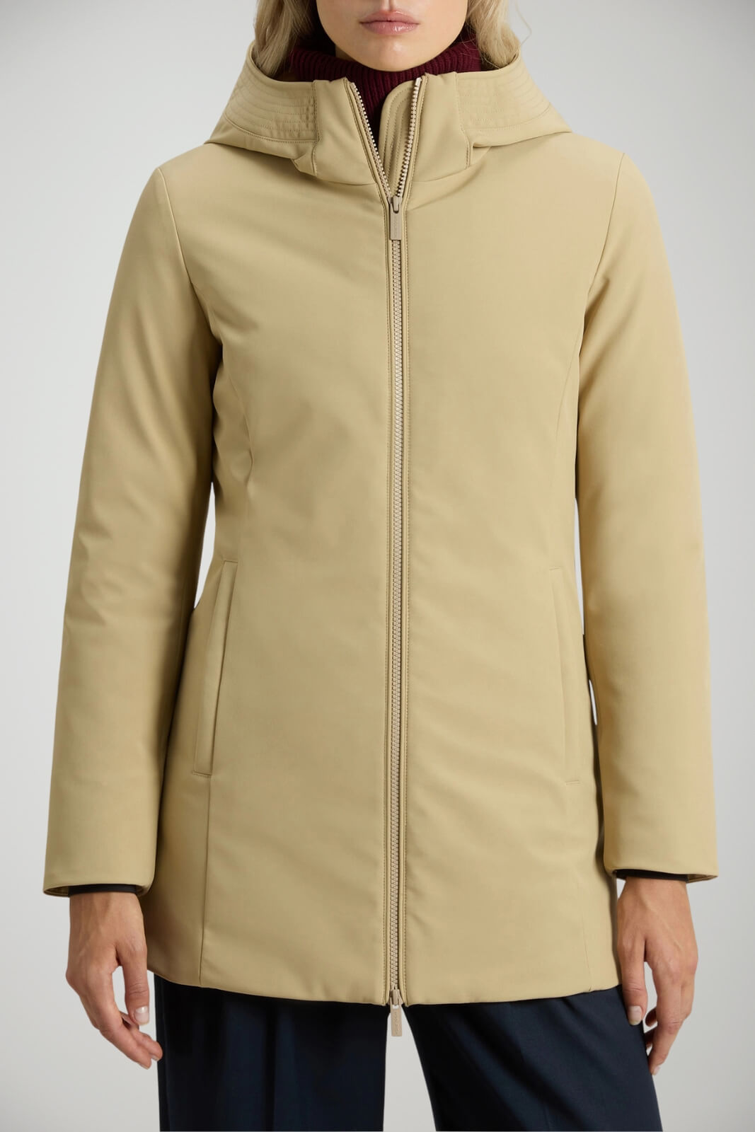 Parka da donna Woolrich in softshell con cappuccio