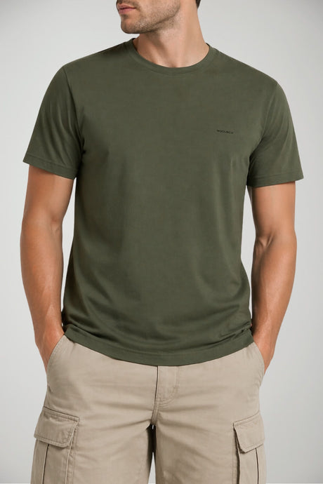 T-shirt da uomo Woolrich in cotone a maniche corte con logo
