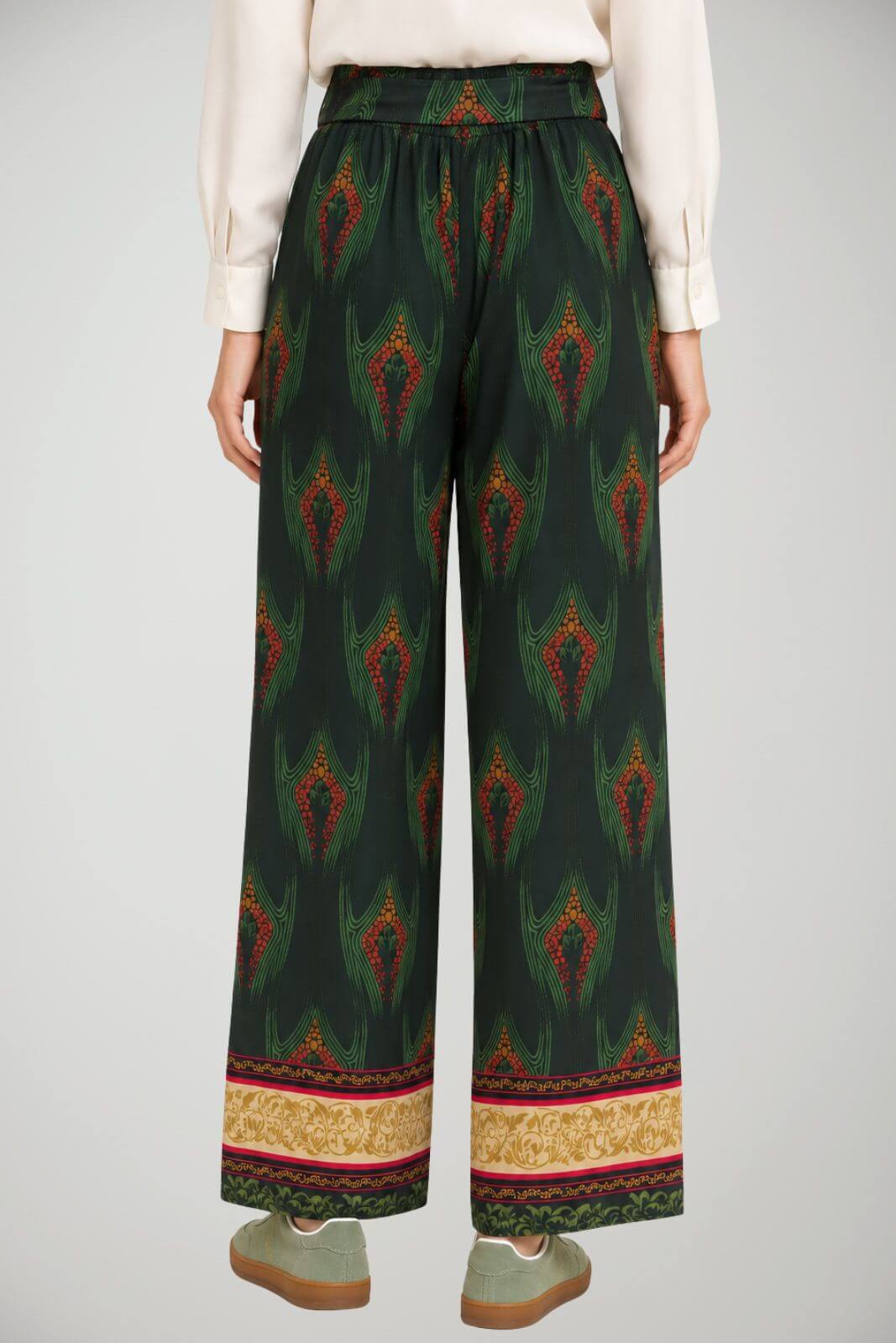 Wu’Side Pantaloni Donna wide Leg con stampa