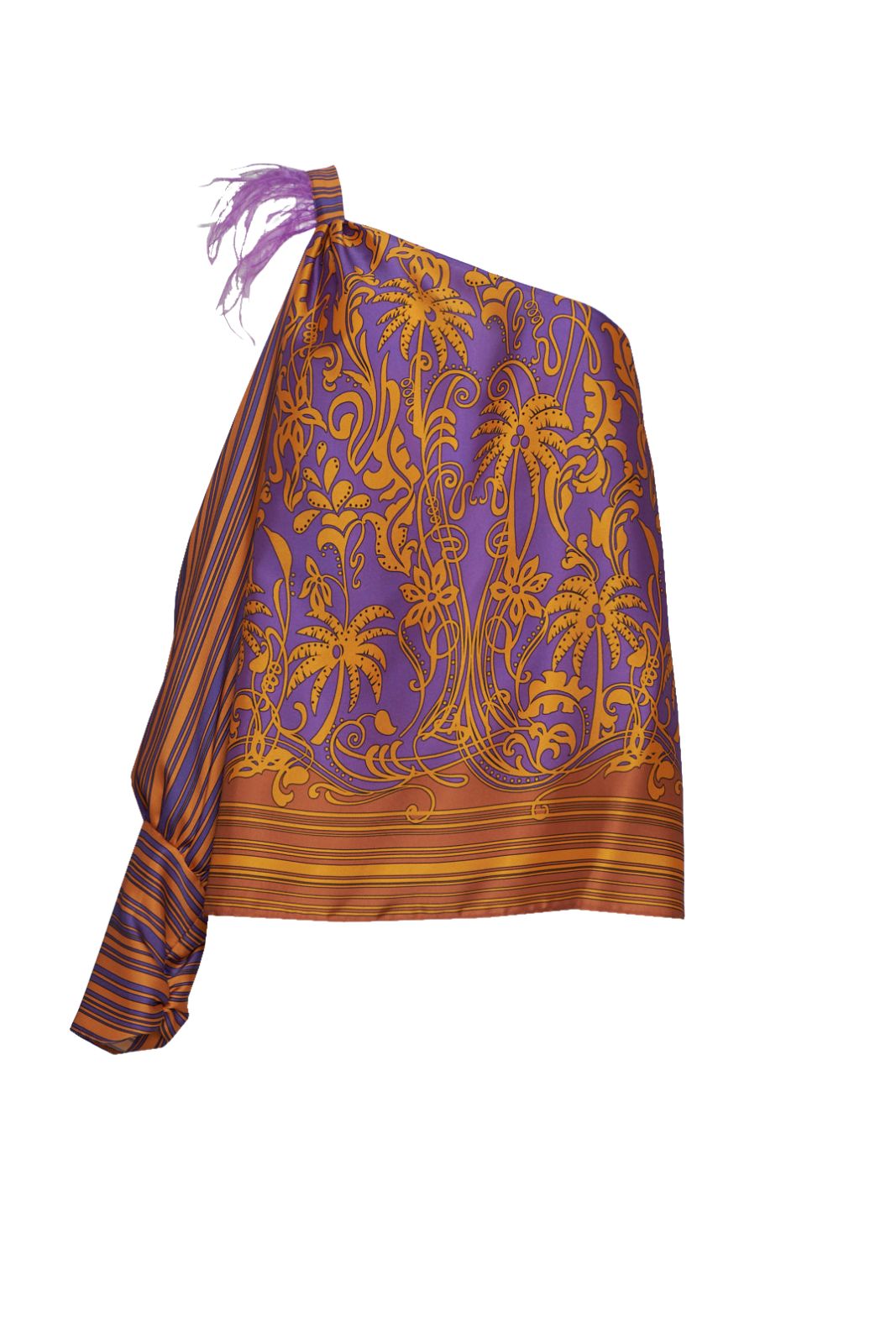 Blusa de un solo hombro con plumas para mujer de Dahlo