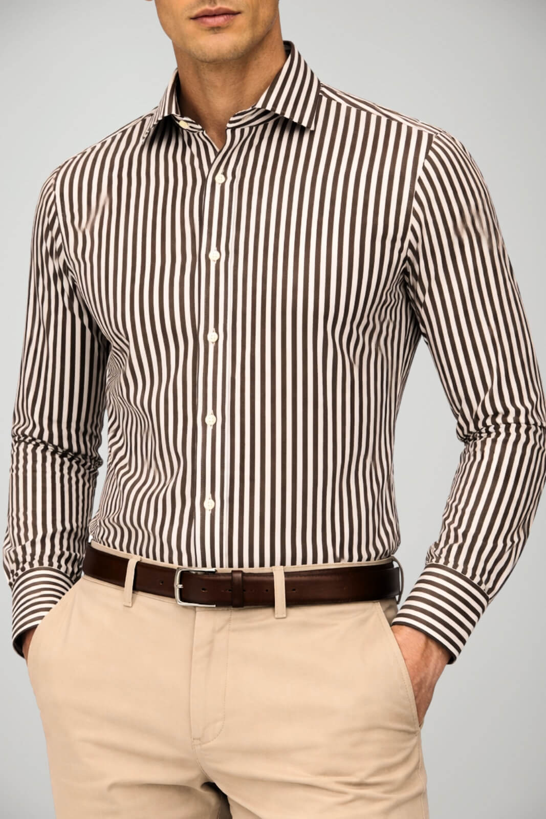 Camicia da uomo Xacus rigata con bottoni