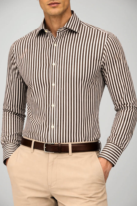 Camicia da uomo Xacus rigata con bottoni