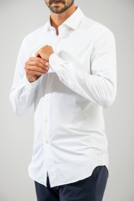 Camicia da uomo Xacus bianca con bottoni